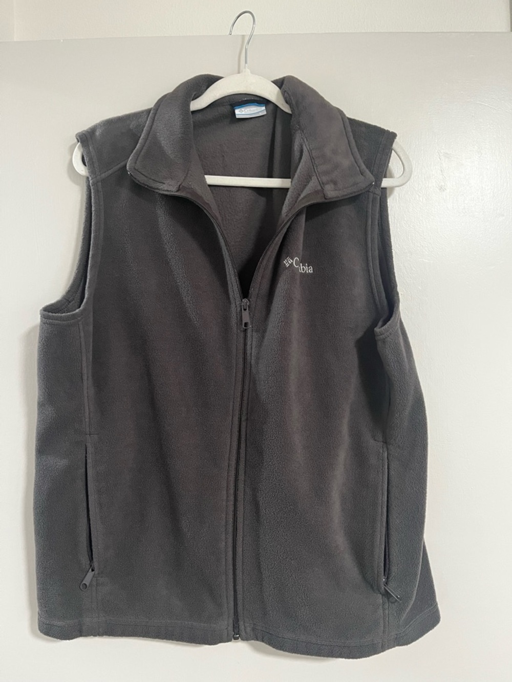 Columbia Dark Gray Full-Zip Fleece Vest